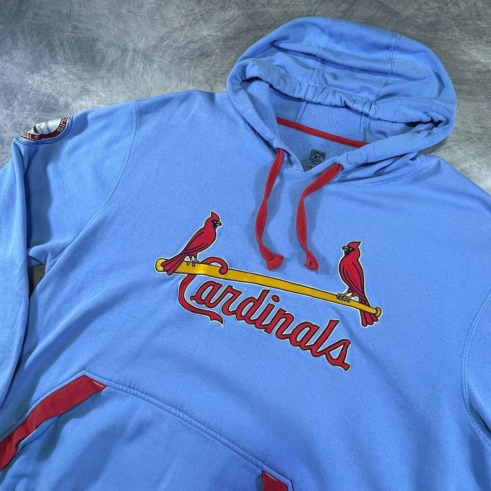 Majestic St. Louis Cardinals Cooperstown Collection Hoodie Size 2XL Blue